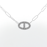 Ladies’ Diamond Horseshoe Necklace (Paper Clip Style)