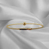 Single Clover Diamond Bangle Bracelet