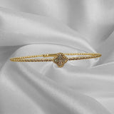 Single Clover Diamond Bangle Bracelet